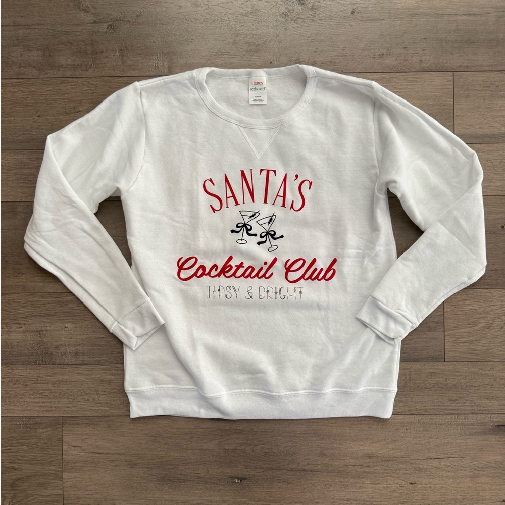 Santa’s Cocktail Club White Crewneck Sweatshirt